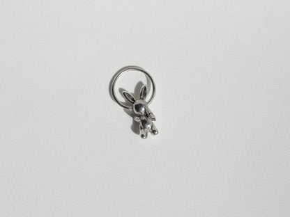 Hoop Earring with The Poodle or The Rabbit charm