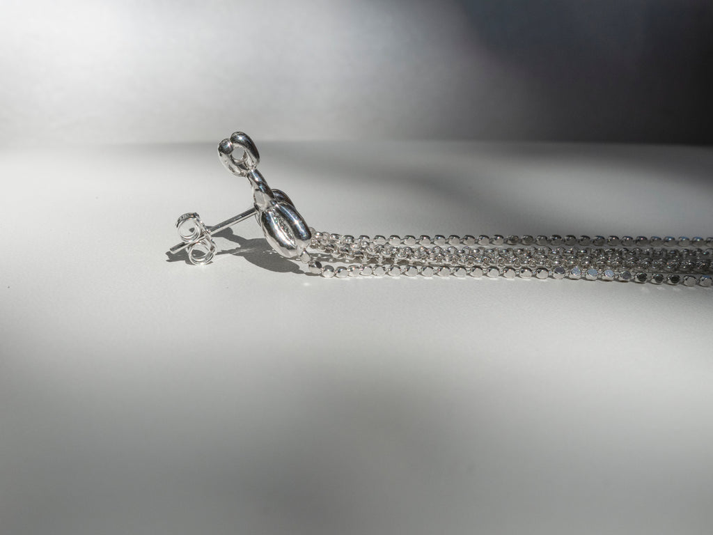 Silver Poodle Earring