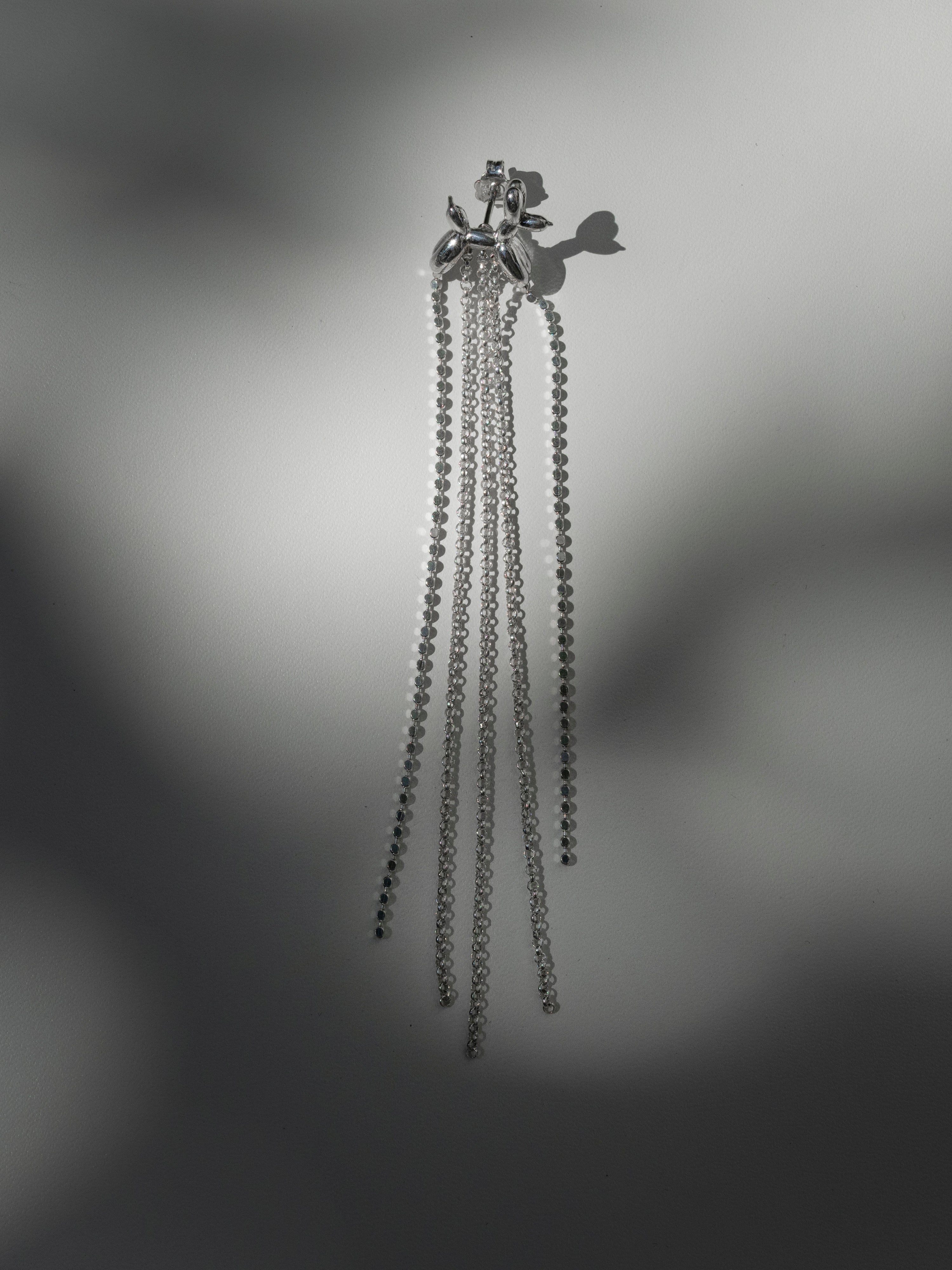 Silver Poodle Earring