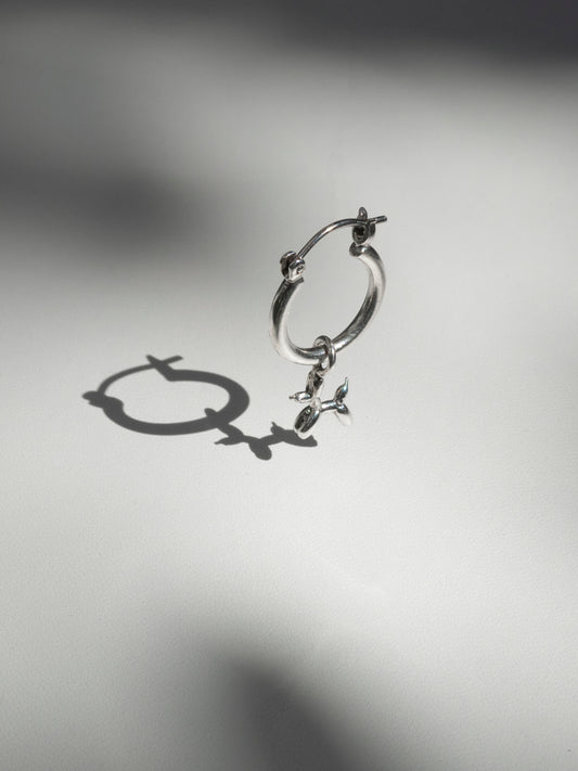 Hoop Earring with The Poodle or The Rabbit charm