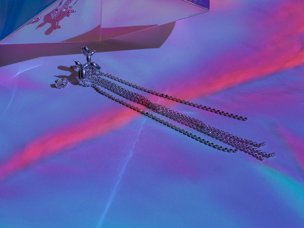 Silver Poodle Earring